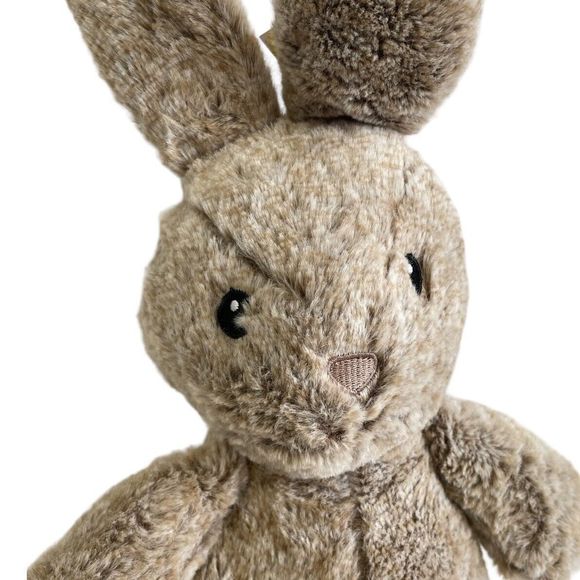 SPARK Taupe Bunny Rabbit Plush Bell Rattle With Crinkle Paws 13” Sleep Buddy - Picture 3 of 7